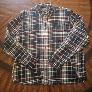Lucky Brand Black Red Green White Plaid Button Down Shirt Men's Size XXL